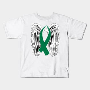 Winged Awareness Ribbon (Green) Kids T-Shirt